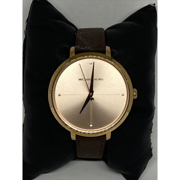 Michael Kors Charley MK2823 Women's Brown Leather Analog Dial Quartz Watch EY655 - Picture 3 of 12